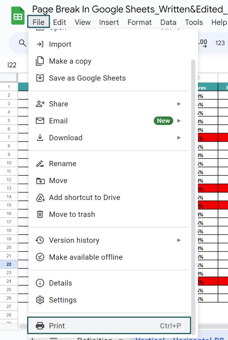 Break Off Tab Example Page Break In Google Sheets - Definition, Example, How To Insert?