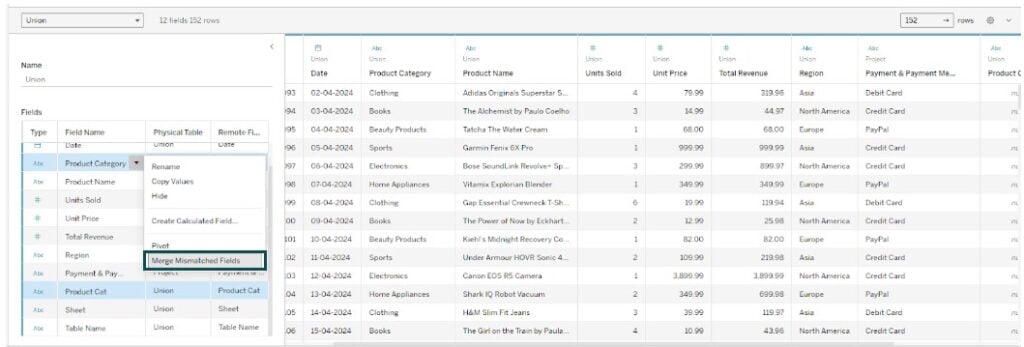 Tableau Union - Example 5 - Step 5