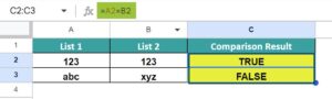 Compare Two Lists In Google Sheets - Definition, How to Compare