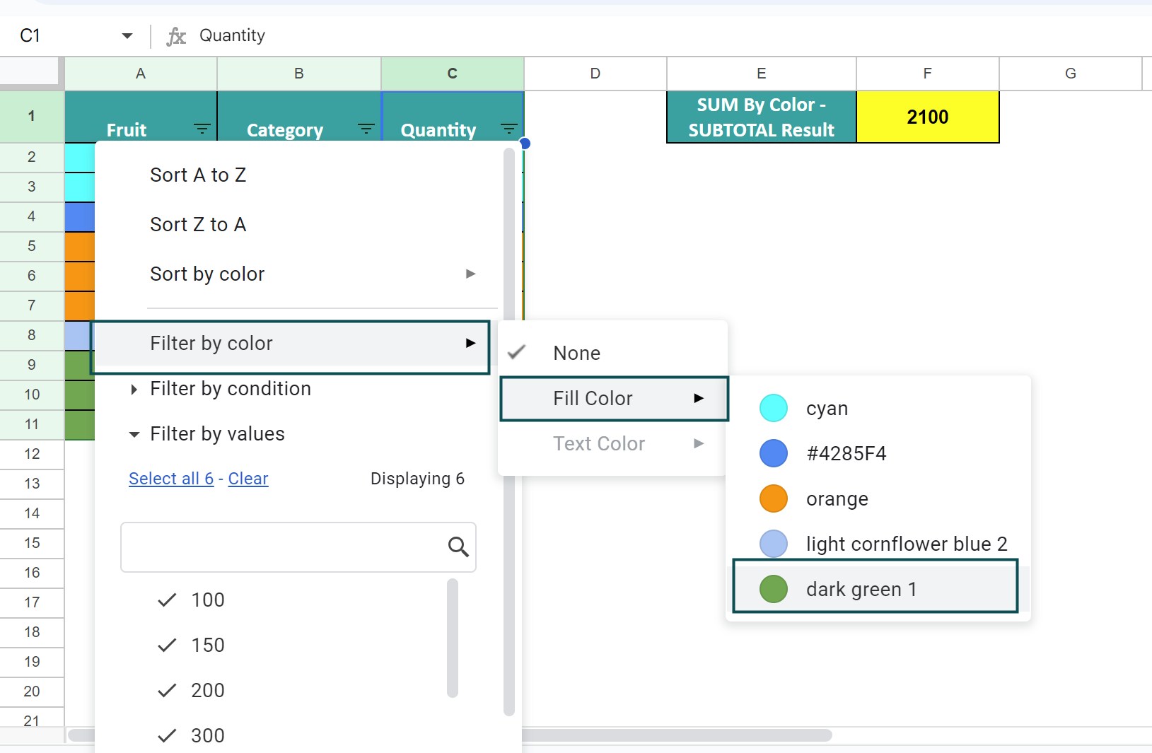 SUM By Color In Google Sheets - Definition, How to Sum?