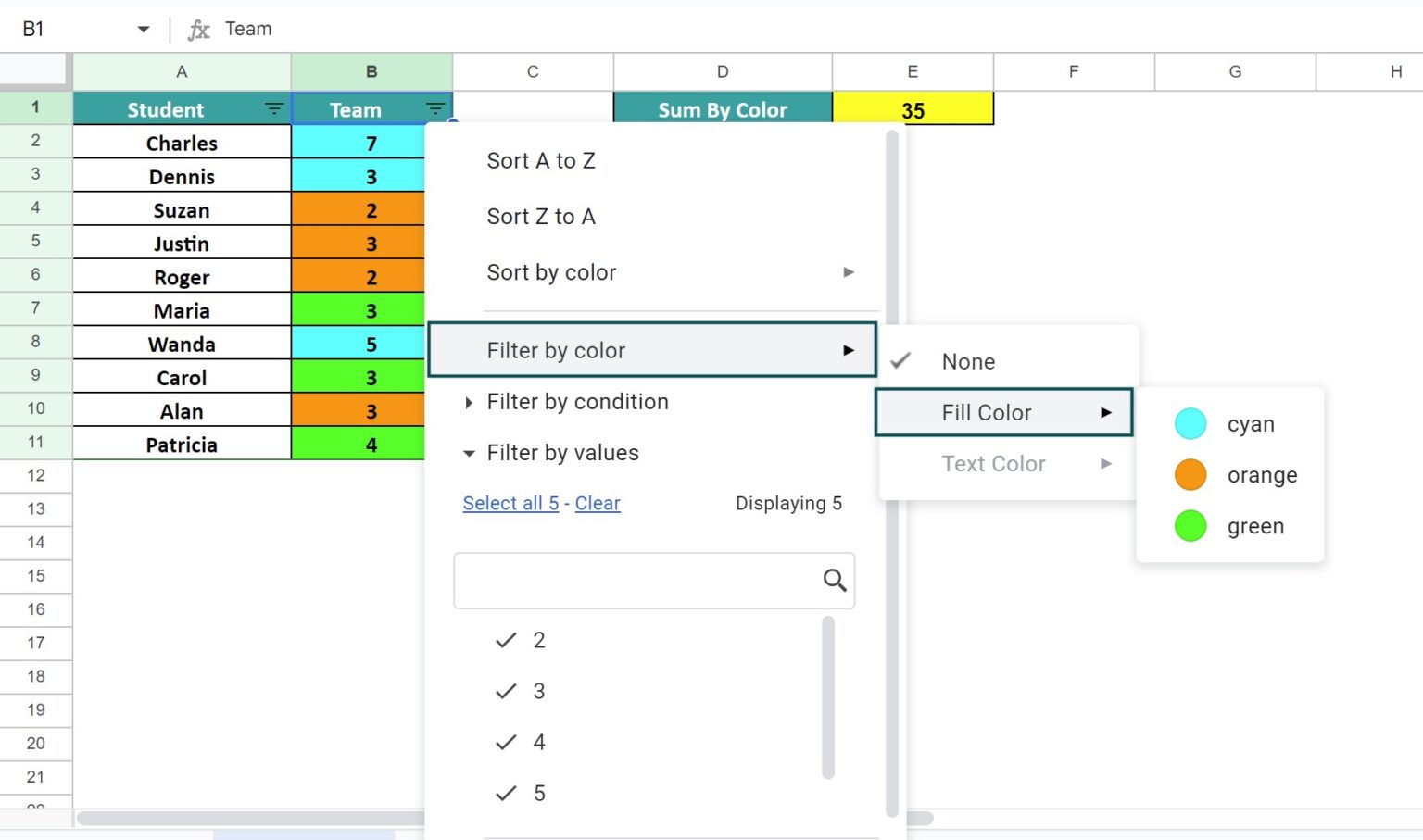 Color Sum SUM By Color In Google Sheets - Definition, How to Sum?