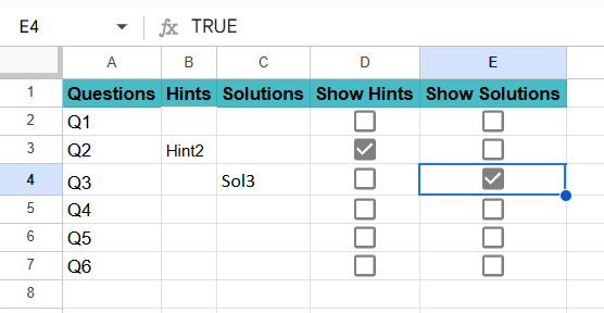 Create Checklist in Google Sheets - Example 4 - Step 6
