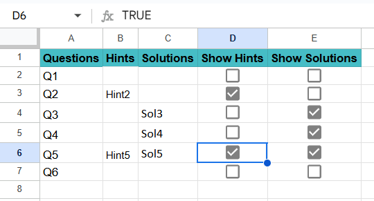 Create Checklist in Google Sheets - Example 4 - Step 7