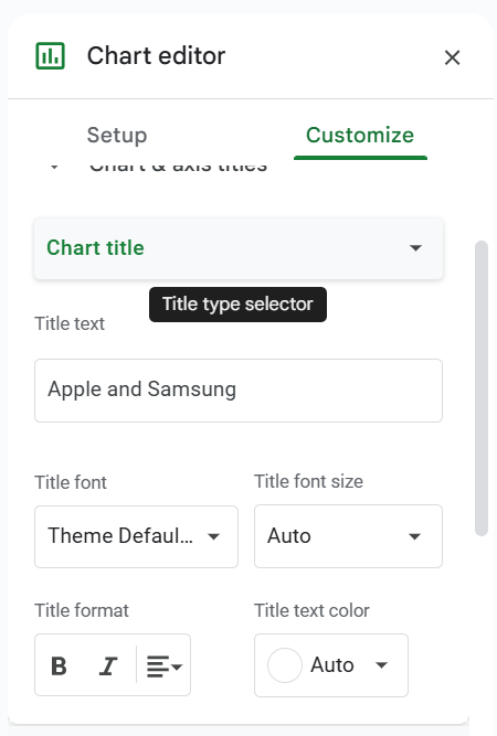 Example #1 - Bar Graph or Column Chart in Google Sheets - Step 5