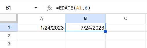 EDATE in Google Sheets - Definition