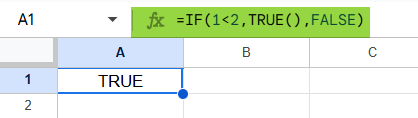 TRUE function in Google Sheets Definition