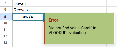 Compare and Match Columns in Google Sheets Example 3-2