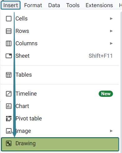 How to Draw in Google Sheets 1