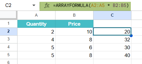 How to Use ARRAYFORMULA Function 1-2