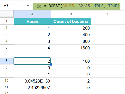 How to Use LOGEST Function 1-2