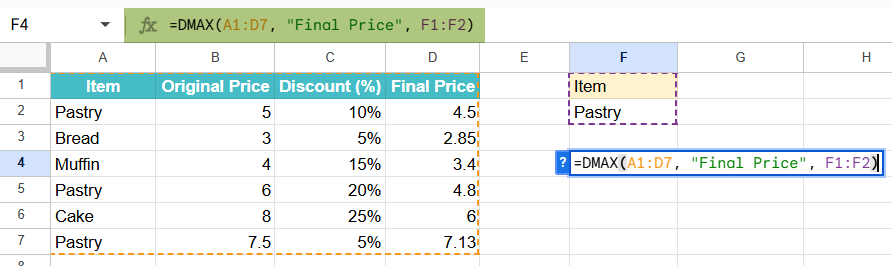 DMAX Function in Google Sheets - Examples, How To Use?