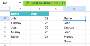 CHOOSECOLS Function in Google Sheets - Syntax, How to Use?