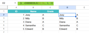 CHOOSECOLS Function in Google Sheets - Syntax, How to Use?