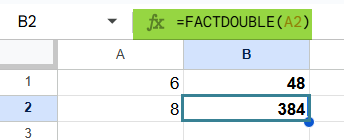 How to Use FACTDOUBLE function 1-3
