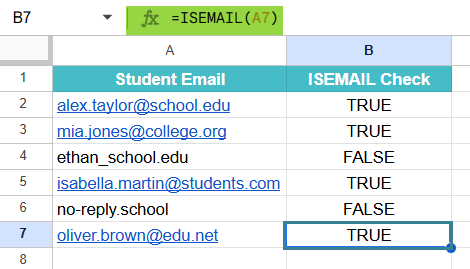 How to Use ISEMAIL function 1-2