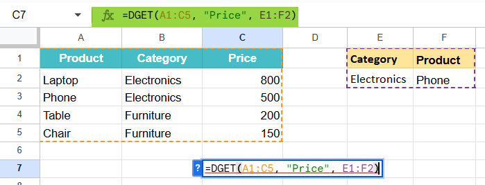 How To Use DGET Function 1-1
